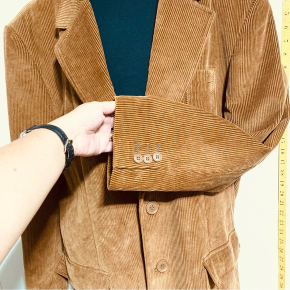 Brown Corduroy Suit Blazer Jacket Coat Brown G-III Apparel Men's XL - Picture 2 of 15